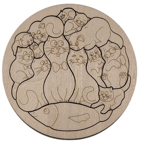 Le puzzle des chats et du poisson - Vue Principale